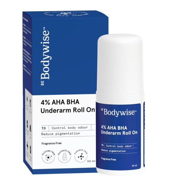Be Bodywise 4% AHA BHA Underarm Roll On - Treats Pigmentation & Odour - Lactic Acid & Salicylic Acid - Image 4