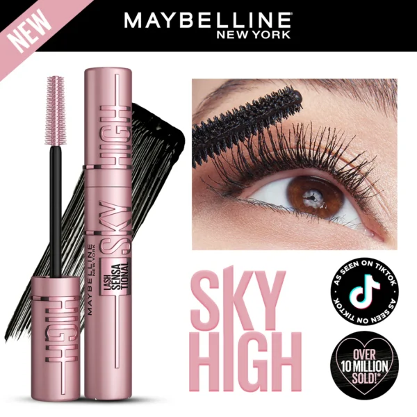Maybelline New York Lash Sensational Sky High Mascara, 802 Very Black, Lengthening & Waterproof (6ml) - Image 6