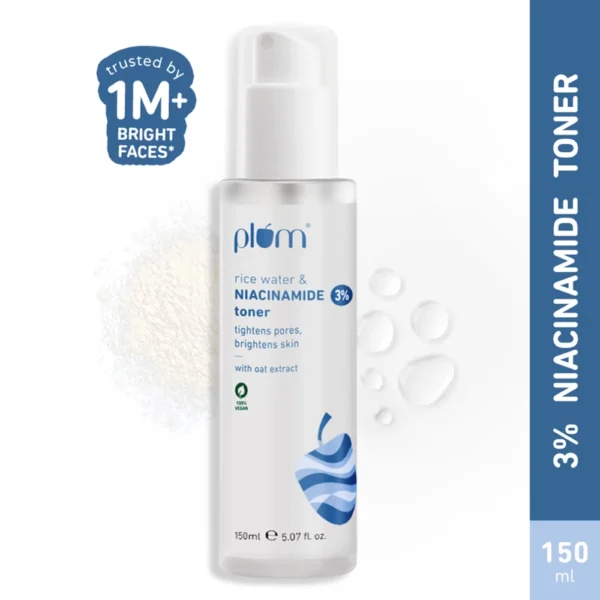 Plum 3% Niacinamide Toner With Rice Water, For Pores & Blemishes, Normal To Oily Skin Type - Image 4