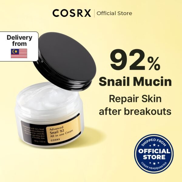 COSRX Advanced Snail Mucin 92 All In One Cream with Hyaluronic Acid(100gm) - Image 3